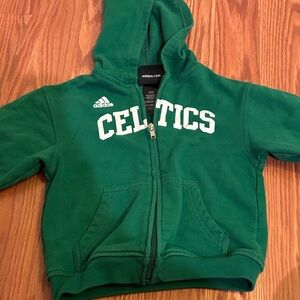 Adidas Kids 4T cotton/poly Green Celtics Zip-Up Hoodie